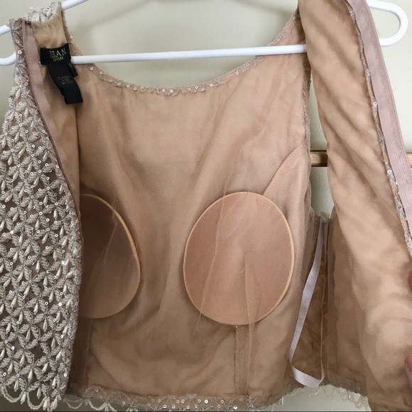 Two Piece Beaded Prom Dress by Terani Couture Size 12 - Picture 14 of 16